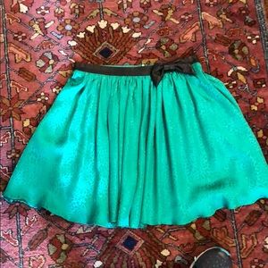 Green skirt leather waist